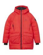 Calvin Klein Jeans Geaca parka cu vatelina - gluga si detaliu logo - Rosu