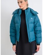Calvin Klein Jeans Geaca relaxed fit cu umplutura de puf - Verde petrol