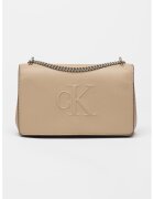 Calvin Klein Jeans Geanta crossbody cu logo in relief - Maro taupe deschis