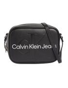 Calvin Klein Jeans Geanta crossbody de piele ecologica cu logo - Negru