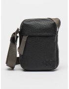 Calvin Klein Jeans Geanta crossbody din piele ecologica cu bareta textila - Negru