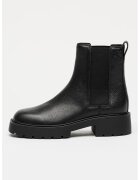 Calvin Klein Jeans Ghete Chealsea de piele cu toc masiv - Negru