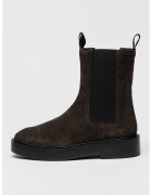 Calvin Klein Jeans Ghete Chelsea de piele intoarsa - Maro inchis