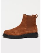 Calvin Klein Jeans Ghete Chelsea de piele intoarsa - Maro scortisoara