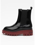 Calvin Klein Jeans Ghete Chelsea mid-high de piele ' - Visiniu/Negru