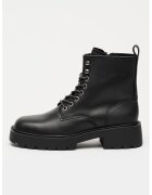 Calvin Klein Jeans Ghete de piele cu toc masiv - Negru
