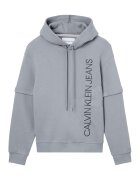 Calvin Klein Jeans Hanorac din amestec de bumbac organic cu maneci cazute - Gri cenusiu