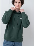 Calvin Klein Jeans Hanorac din bumbac cu buzunar kangaroo - Verde englez