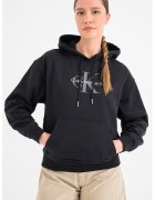 Calvin Klein Jeans Hanorac lejer cu buzunar kangaroo - Negru