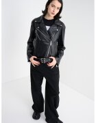 Calvin Klein Jeans Jacheta biker de piele ecologica - Negru