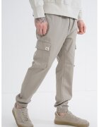 Calvin Klein Jeans Pantaloni cargo din amestec de bumbac cu talie elastica - Gri deschis