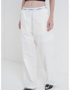 Calvin Klein Jeans Pantaloni cu croiala dreapta si banda logo in talie - Bej
