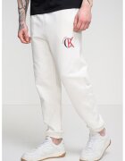 Calvin Klein Jeans Pantaloni de trening cu talie elastica si logo - Alb