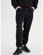 Calvin Klein Jeans Pantaloni de trening din bumbac cu snur de ajustare - Negru