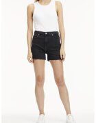 Calvin Klein Jeans Pantaloni scurti de denim cu terminatii franjurate - Negru