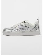 Calvin Klein Jeans Pantofi sport cu detalii de piele - Alb/Argintiu