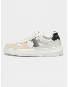 Calvin Klein Jeans Pantofi sport cu insertii de piele intoarsa - Negru/Bej/Alb optic