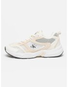 Calvin Klein Jeans Pantofi sport cu insertii de piele si piele intoarsa - Alb/Bej
