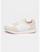 Calvin Klein Jeans Pantofi sport cu talpa wedge si garnituri din piele intoarsa - Alb murdar/Bej deschis