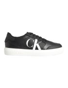 Calvin Klein Jeans Pantofi sport de piele cu garnituri de piele ecologica - Alb/Negru