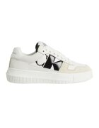 Calvin Klein Jeans Pantofi sport de piele cu garnituri de piele intoarsa - Alb/Bej deschis