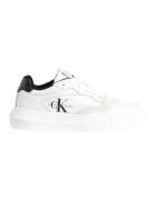 Calvin Klein Jeans Pantofi sport de piele cu garnituri de piele intoarsa - Alb/Grej