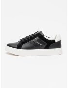 Calvin Klein Jeans Pantofi sport de piele cu garnituri de piele intoarsa - Negru/Gri carbune