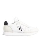 Calvin Klein Jeans Pantofi sport de piele cu logo - Alb/Negru