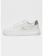 Calvin Klein Jeans Pantofi sport de piele cu logo lateral - Alb