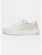 Calvin Klein Jeans Pantofi sport de piele cu logo stantat - Alb