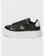 Calvin Klein Jeans Pantofi sport de piele cu platforma - Negru/Bej deschis
