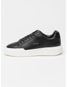 Calvin Klein Jeans Pantofi sport de piele cu sireturi si logo stantat - Alb/Negru