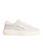 Calvin Klein Jeans Pantofi sport de piele cu varf rotund - Alb fildes