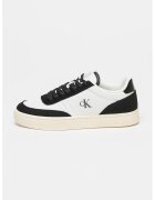 Calvin Klein Jeans Pantofi sport de piele intoarsa cu garnituri de piele - Negru/Alb murdar