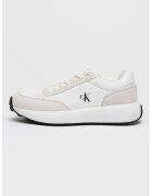 Calvin Klein Jeans Pantofi sport de piele intoarsa cu garnituri textile - Negru/Alb optic