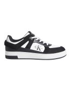 Calvin Klein Jeans Pantofi sport de piele si piele intoarsa - Negru/Alb optic