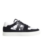 Calvin Klein Jeans Pantofi sport de piele si piele intoarsa - Negru/Alb optic