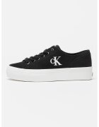 Calvin Klein Jeans Pantofi sport din material textil cu talpa flatform - Alb/Negru