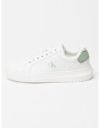 Calvin Klein Jeans Pantofi sport din piele cu aspect masiv - Alb murdar/Verde menta