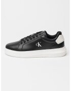 Calvin Klein Jeans Pantofi sport din piele cu aspect masiv - Negru/Alb optic