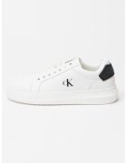 Calvin Klein Jeans Pantofi sport din piele cu aspect masiv - Negru stins/Alb murdar