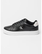 Calvin Klein Jeans Pantofi sport din piele cu insertii din piele intoarsa - Negru stins/Alb optic
