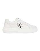 Calvin Klein Jeans Pantofi sport din piele cu logo - Alb murdar