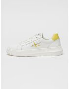 Calvin Klein Jeans Pantofi sport din piele cu logo - Alb/Verde lime