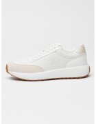Calvin Klein Jeans Pantofi sport din piele cu sireturi - Alb/Alb murdar