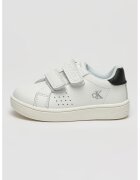 Calvin Klein Jeans Pantofi sport din piele ecologica cu velcro - Alb/Negru