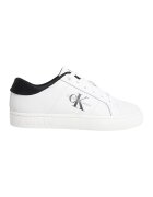Calvin Klein Jeans Pantofi sport din piele si piele ecologica cu logo in lateral - Alb/Negru