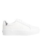 Calvin Klein Jeans Pantofi sport flatform din piele - Alb optic/Argintiu