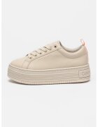 Calvin Klein Jeans Pantofi sport flatform din piele cu logo - Maro taupe deschis