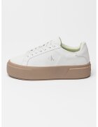Calvin Klein Jeans Pantofi sport flatform din piele intoarsa - Verde pal/Caramel
